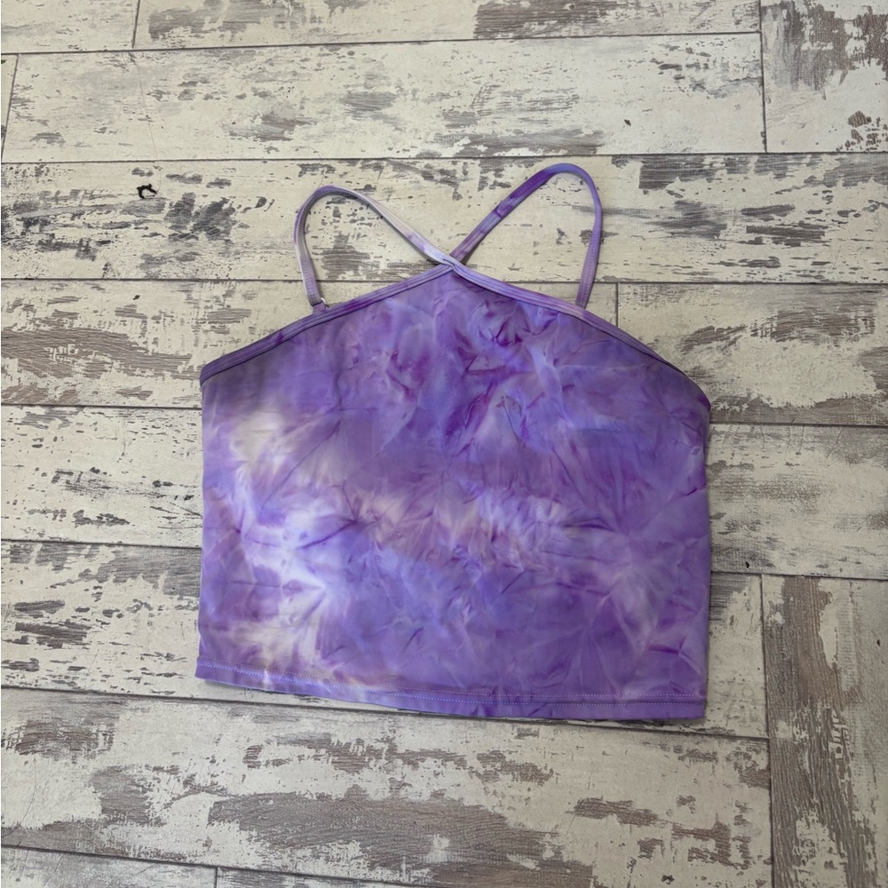 Purple Tie-Dye Crop Top